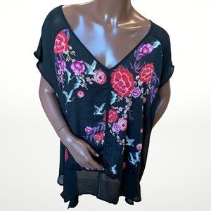 TORRID Sheer Back, Loose Fitting Blouse